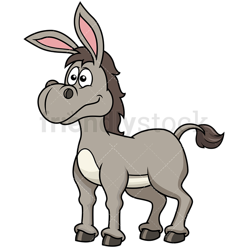 800x800 Happy Donkey Cartoon Vector Clipart