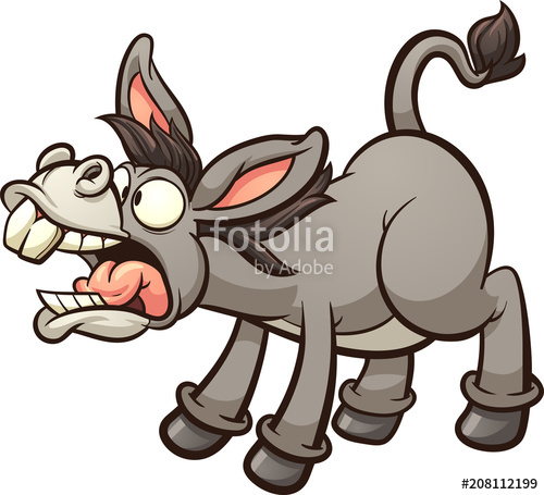 500x455 Braying Cartoon Donkey Vector Clip Art Illustration With Simple
