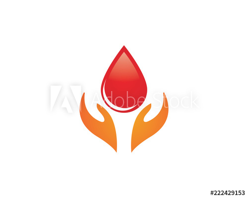 500x400 Blood Drop Donor Vector Icon