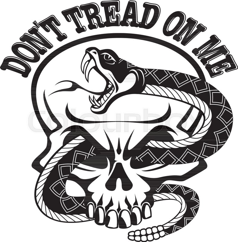 788x800 Skull With Snake And Text, Dont Tread Stock Vector Colourbox