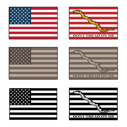 490x490 Usa And Dont Tread On Me Flag Isolated Vector Illustration Set