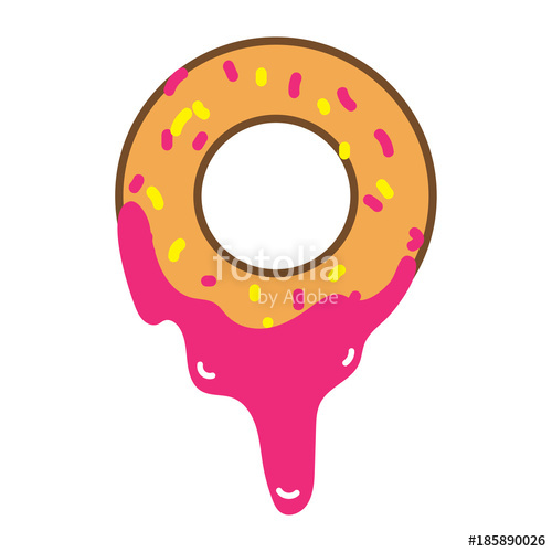 500x500 Cute Donut Vector Illustration Of Cute Cartoon Donut, Can Be Used