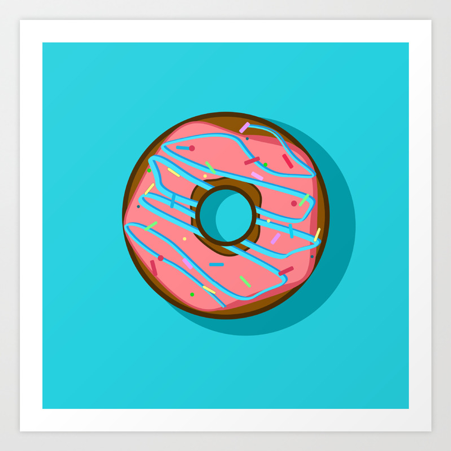 1500x1500 Donut Vector Art Print