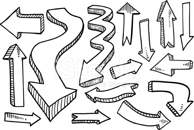 653x439 Doodle Arrow Vector Set Stock Vector