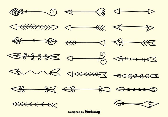 700x490 Doodle Decorative Arrow Vectors