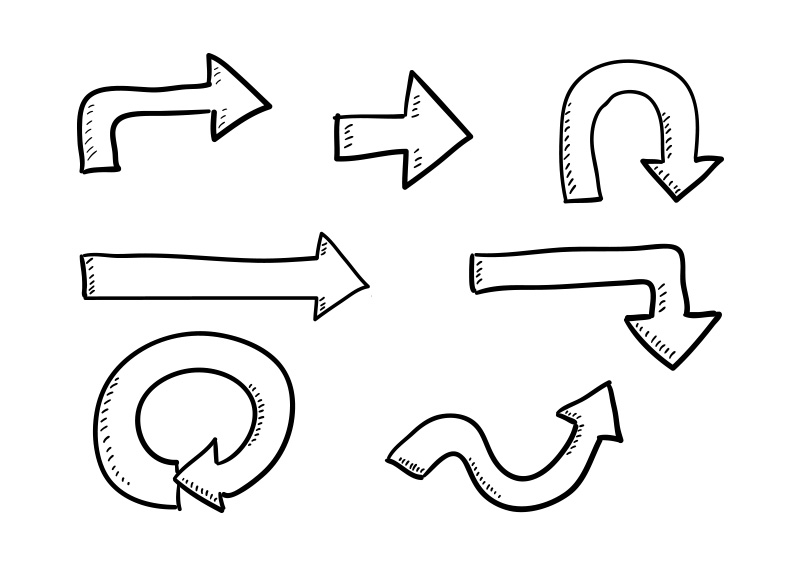 800x566 Vector Doodle Arrows