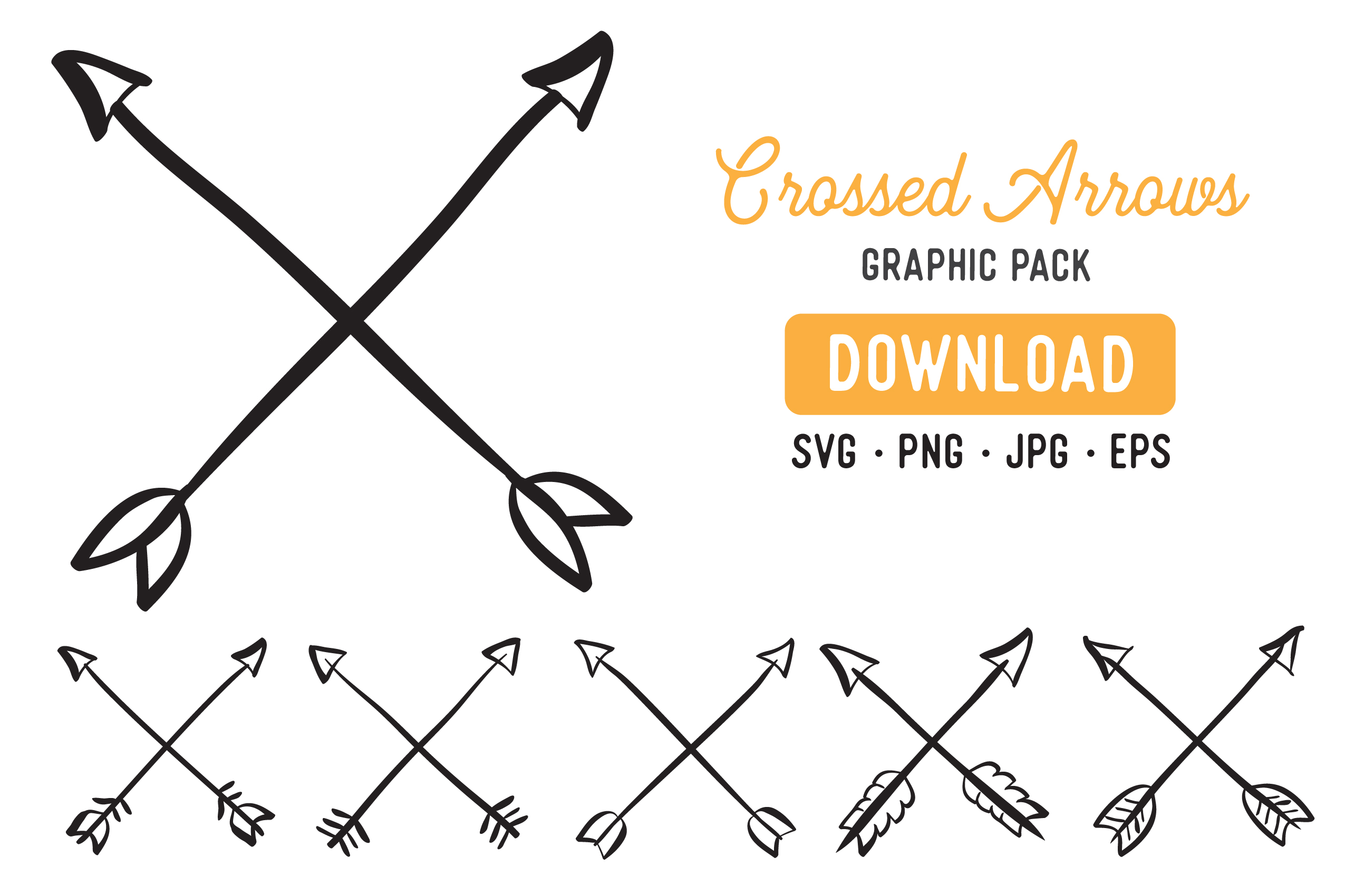 2551x1701 Crossed Arrow Vector Clipart Pack