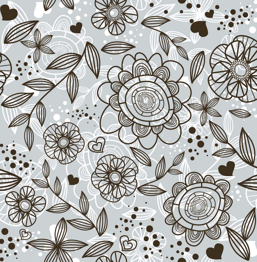 1024x1043 Flower Doodle Pattern Vector Art Graphics
