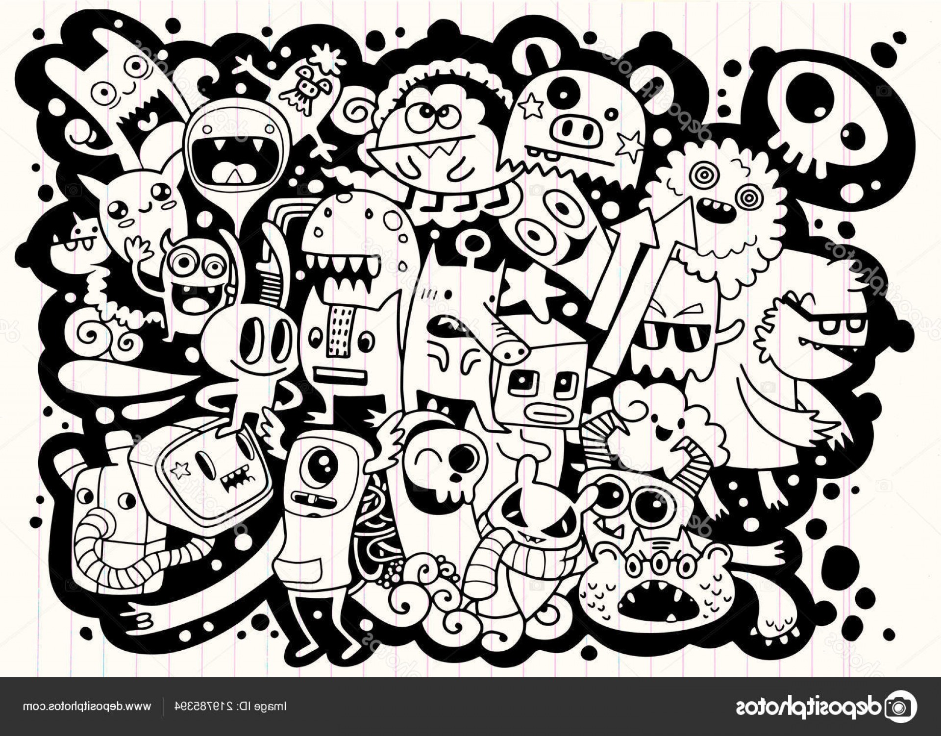 1920x1502 Stock Illustration Vector Illustration Doodle Cute Monster