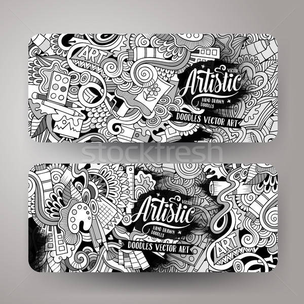 600x600 Cartoon Vector Doodles Art Banners Vector Illustration Olga