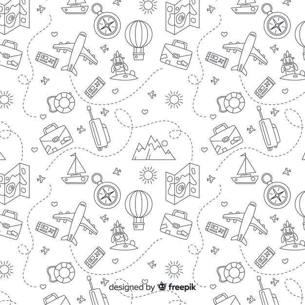 626x626 Doodle Travel Background Vector Free Download