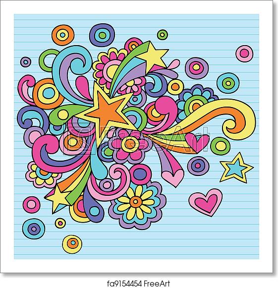 561x581 Free Art Print Of Star Swirls Groovy Doodles Vector Groovy