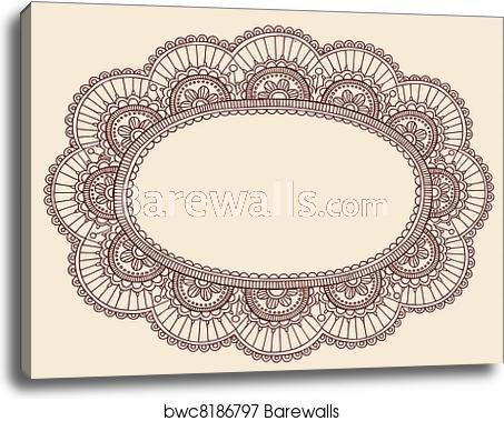 Lace Henna Doodle Frame Vector, Canvas Print Barewalls Posters 453x379 Lace Henna Doodle Frame Vector, Canvas Print Barewalls Posters