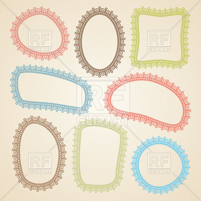 400x400 Set Of Blank Doodle Frames Vector Image Of Borders And Frames