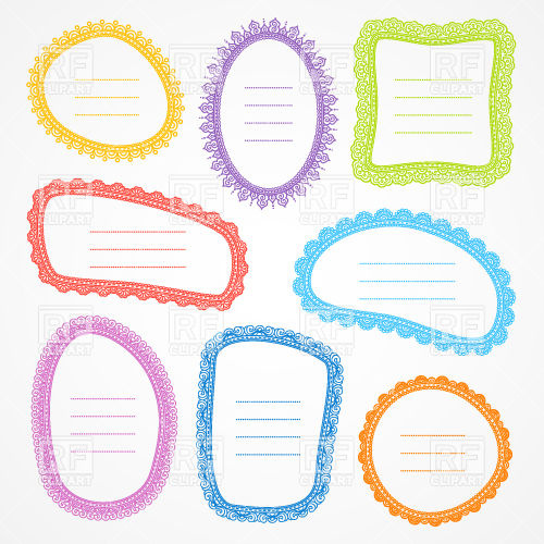 Set Of Multi Coloured Blank Doodle Frames Vector Image Of Borders 500x500 Set Of Multi Coloured Blank Doodle Frames Vector Image Of Borders