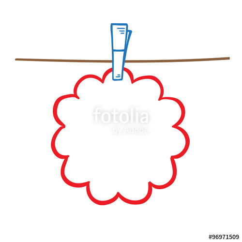 Vector Doodle Frame For Text Or Photo, Hanging On Clothesline 500x500 Vector Doodle Frame For Text Or Photo, Hanging On Clothesline