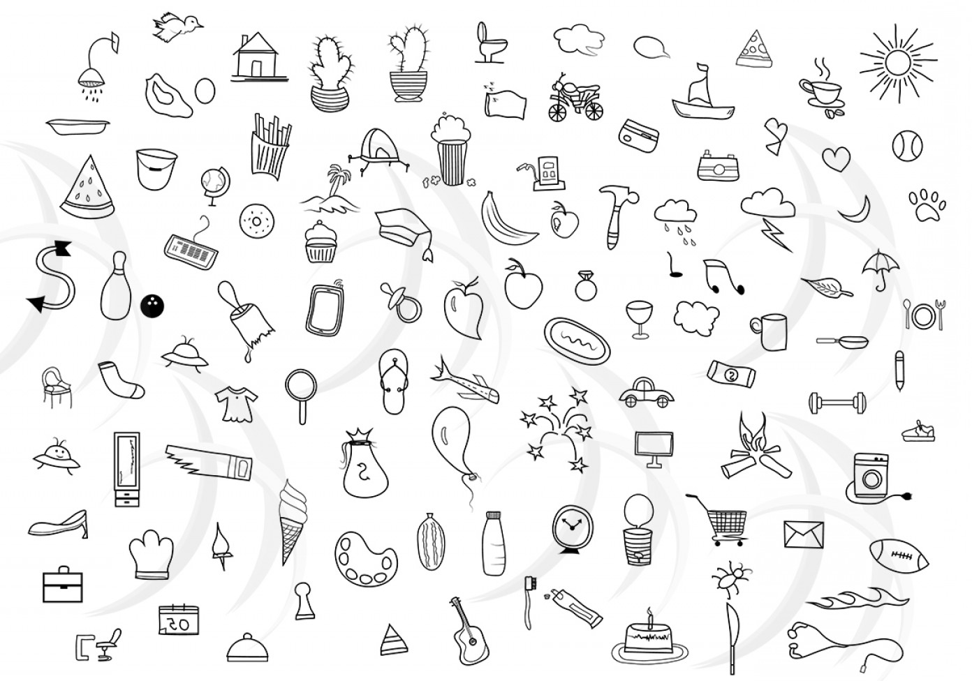 1392x976 Doodle Hand Drawn Vector Doodle Clipart Clip Art Bundle Everyday