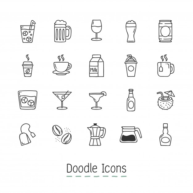Doodle Drinks Icons Vector Free Download 626x626 Doodle Drinks Icons Vector Free Download