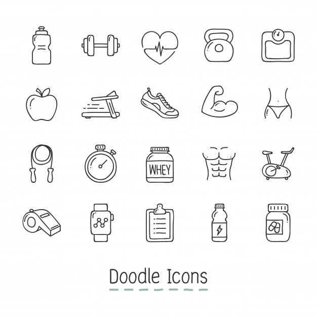 Doodle Health And Fitness Icons Vector Free Download 626x626 Doodle Health And Fitness Icons Vector Free Download