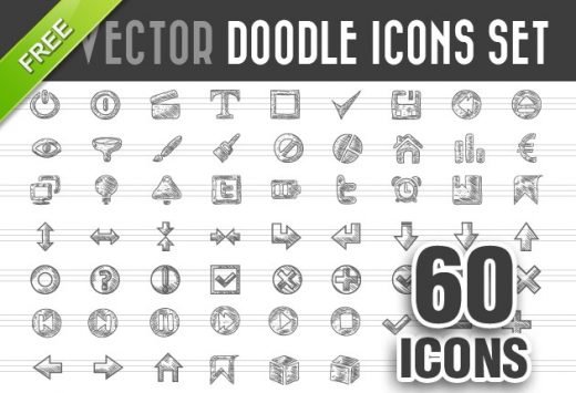Free Doodle Icons Vector Set 520x355 Free Doodle Icons Vector Set