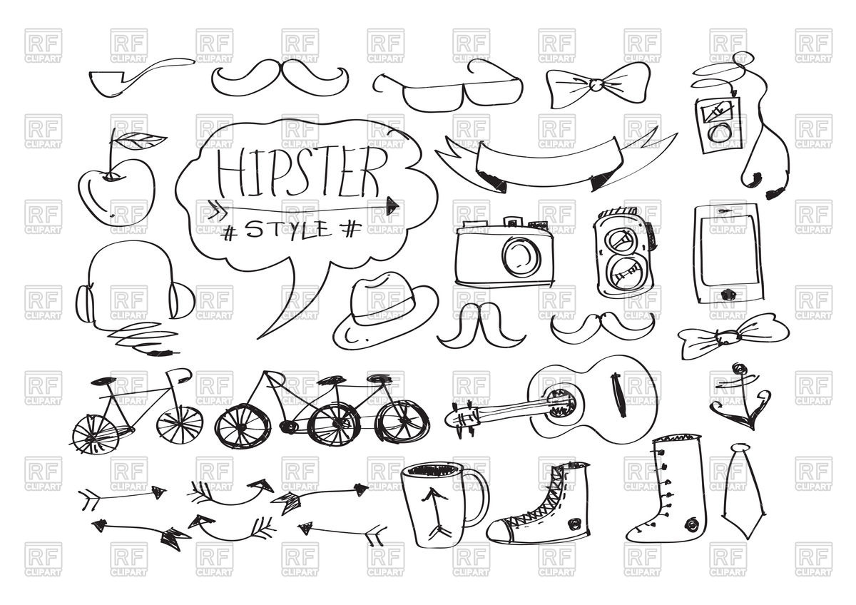 Hipster Retro Style Doodle Icons Vector Image Of Icons And Emblems 1200x848 Hipster Retro Style Doodle Icons Vector Image Of Icons And Emblems