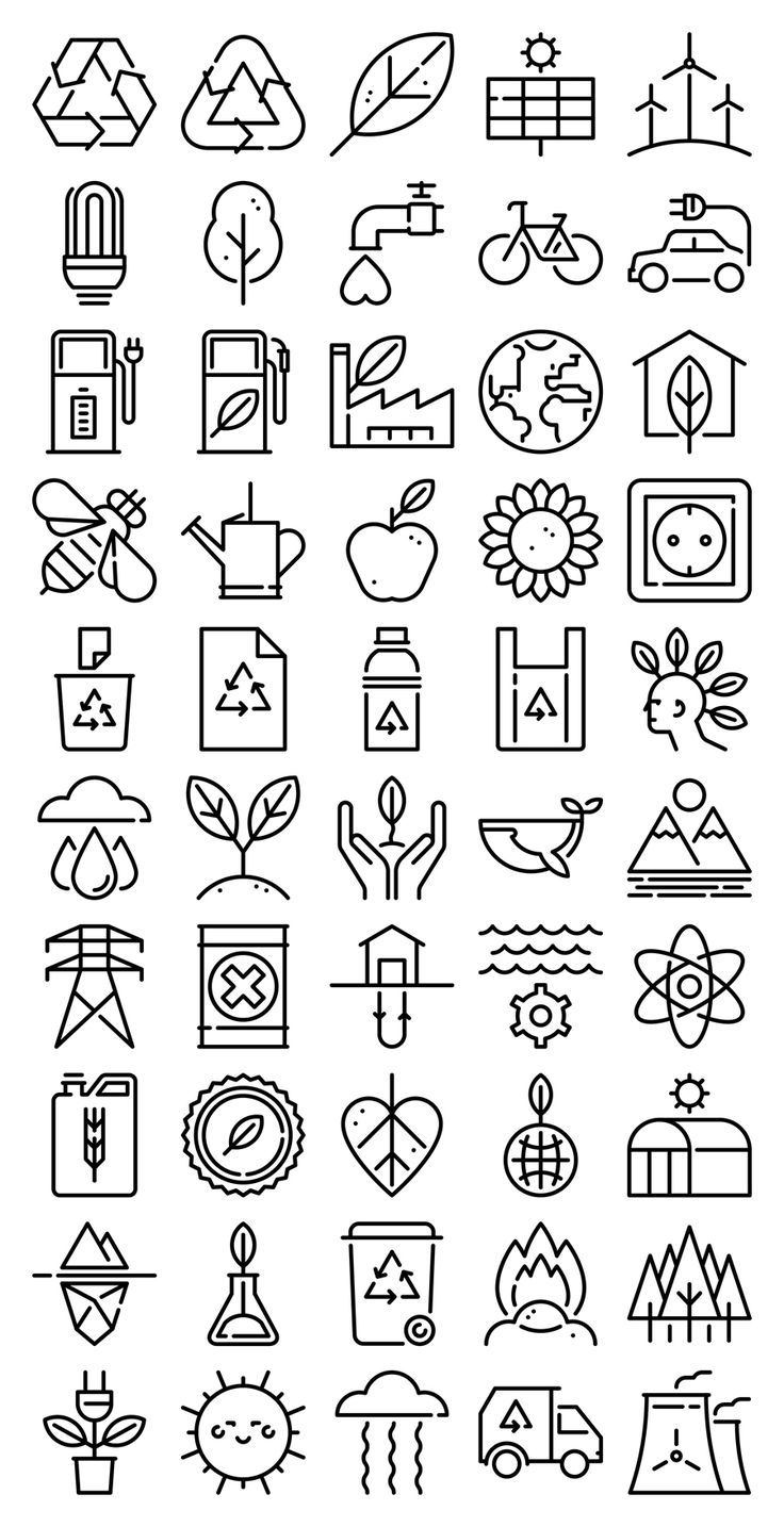 736x1434 Free Vector Icons Of Ecology Line Craft Designed