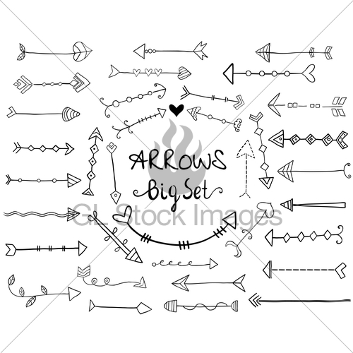 Big Set With Creative Vector Doodle Arrows, Hand Drawn Icons Gl 500x500 Big Set With Creative Vector Doodle Arrows, Hand Drawn Icons Gl