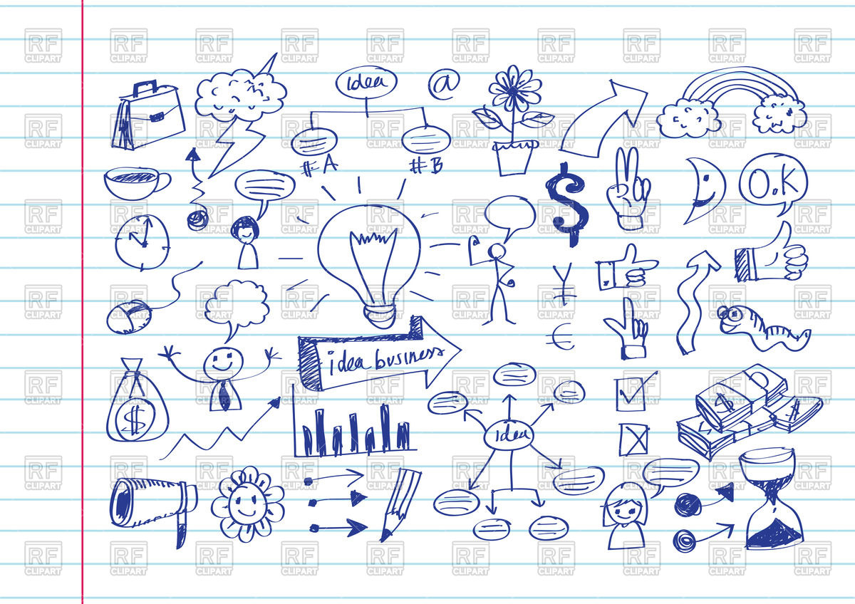 Business Doodle Icons Vector Image Of Business, Finance Tumdee 1200x848 Business Doodle Icons Vector Image Of Business, Finance Tumdee