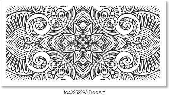 Free Art Print Of Asian Ethnic Floral Retro Doodle Black And White 560x316 Free Art Print Of Asian Ethnic Floral Retro Doodle Black And White