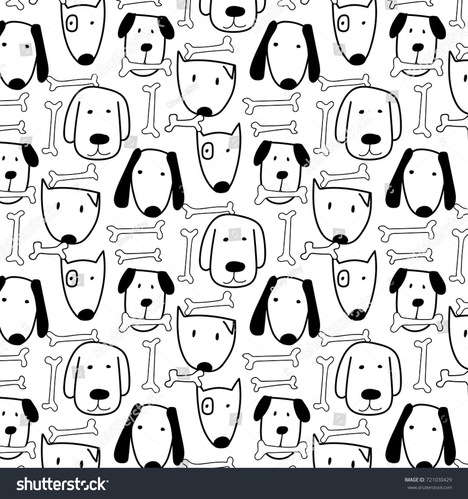 Hand Drawn Cute Dog And Bone Vector Pattern Doodle Art Doggie 1500x1600 Hand Drawn Cute Dog And Bone Vector Pattern Doodle Art Doggie