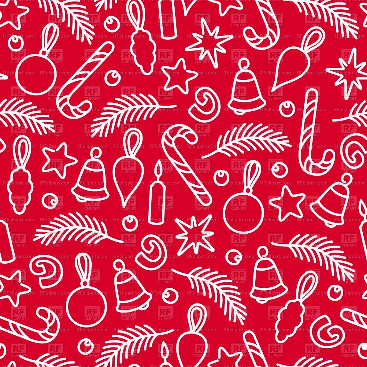 Christmas Decoration Seamless Doodle Pattern Vector Image 1200x1200 Christmas Decoration Seamless Doodle Pattern Vector Image