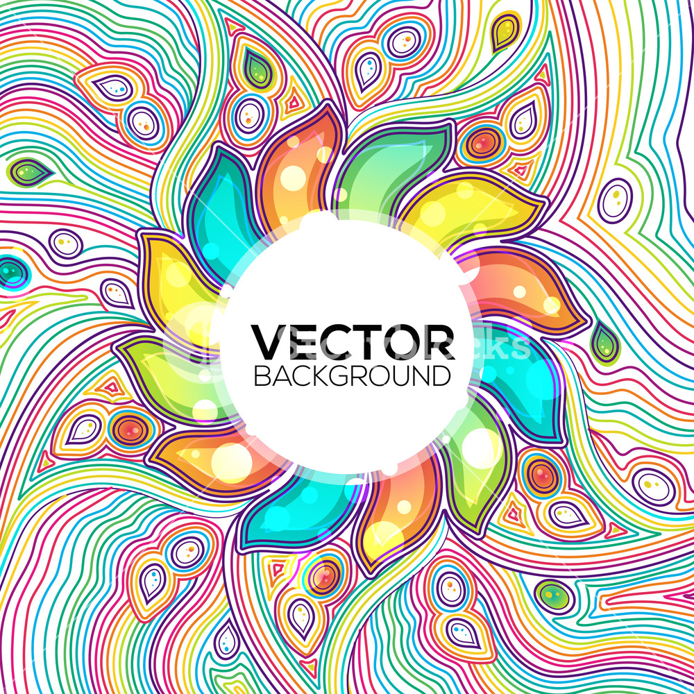 Colorful Doodle Pattern Vector Ethnic Floral Background Use 1000x1000 Colorful Doodle Pattern Vector Ethnic Floral Background Use