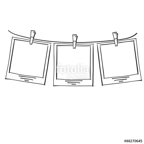 500x500 Photo Frame On Rope Doodle Sketch, Vector Stock Image And Royalty