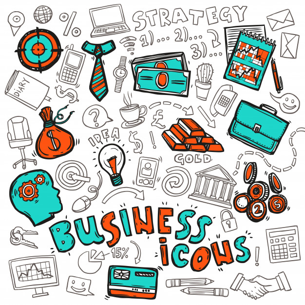 626x626 Business Icons Doodle Sketch Vector Free Download
