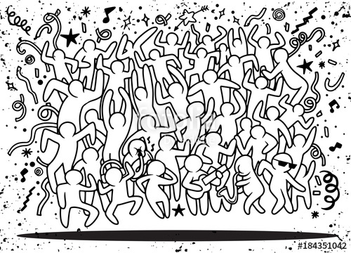 Hand Drawing Doodle Vector Illustration Of Funny Party People 500x360 Hand Drawing Doodle Vector Illustration Of Funny Party People