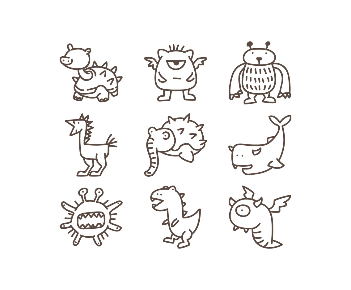 Monster Doodle Vector Art Graphics 1136x936 Monster Doodle Vector Art Graphics