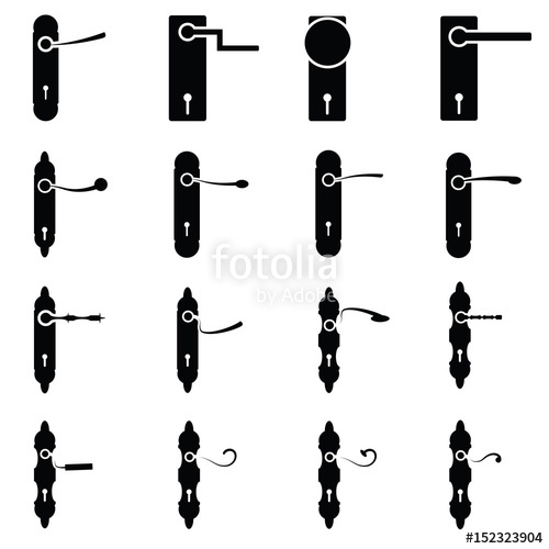 500x500 Door Handle Icon Set Stock Image And Royalty Free Vector