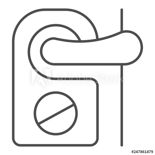 500x500 Do Not Disturb Thin Line Icon Door Hanger Vector Illustration