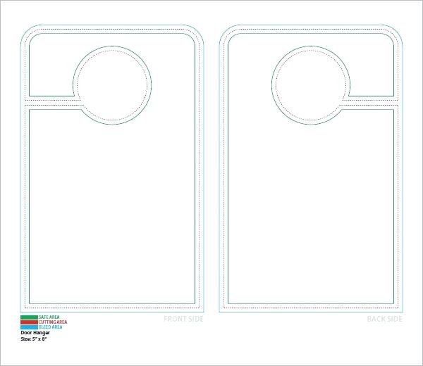 600x520 Door Hangers Vector Templates Hanger Template Size
