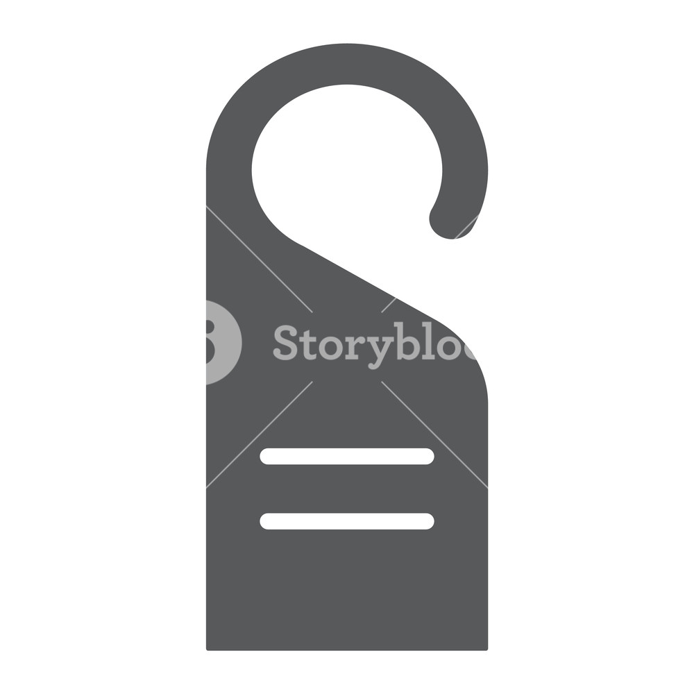 1000x1000 Door Hanger Glyph Icon, Hotel And Hanger, Do Not Disturb Sign