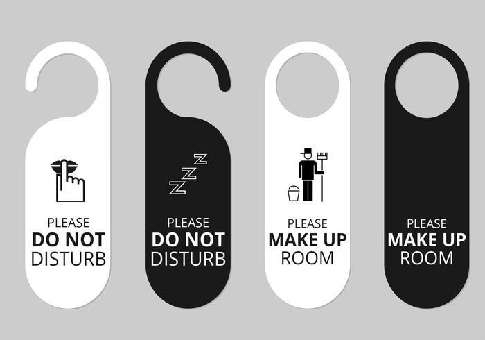 700x490 Hotel Door Hanger Tags Vector Set