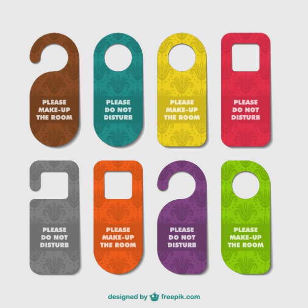 626x626 Hotel Door Hangers Set Vector Free Download