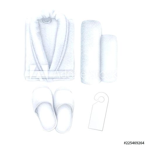500x500 Robe Door Hanger Vector Mock Up White Set Spa Towel Slippers