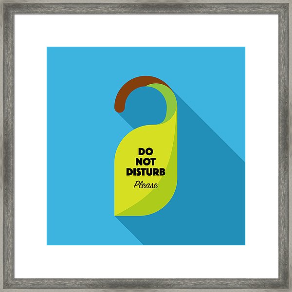 600x600 Do Not Disturb Cardboard Door Hanger, Vector Illustration Framed