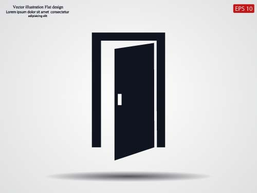 Door Black Icon Vector Free Download 500x375 Door Black Icon Vector Free Download