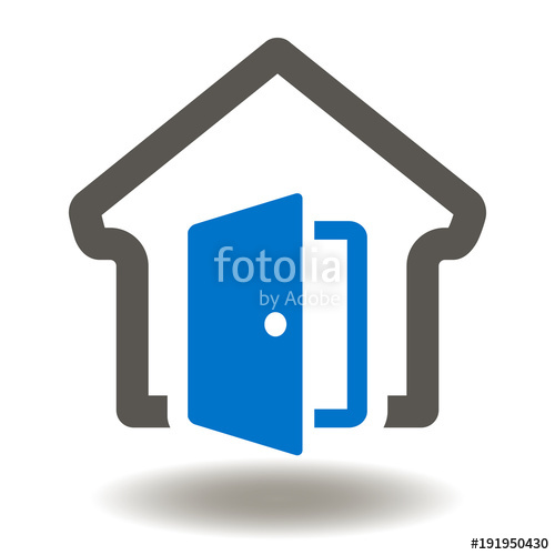 House Open Door Icon Vector Real Estate Sell Agency Illustration 500x500 House Open Door Icon Vector Real Estate Sell Agency Illustration