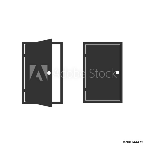 Open, Close Door Icon Vector Illustration, Flat Design 500x500 Open, Close Door Icon Vector Illustration, Flat Design