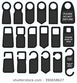 260x280 Door Knob Hanging Signs Vector Set Of Hanger Tags For Room