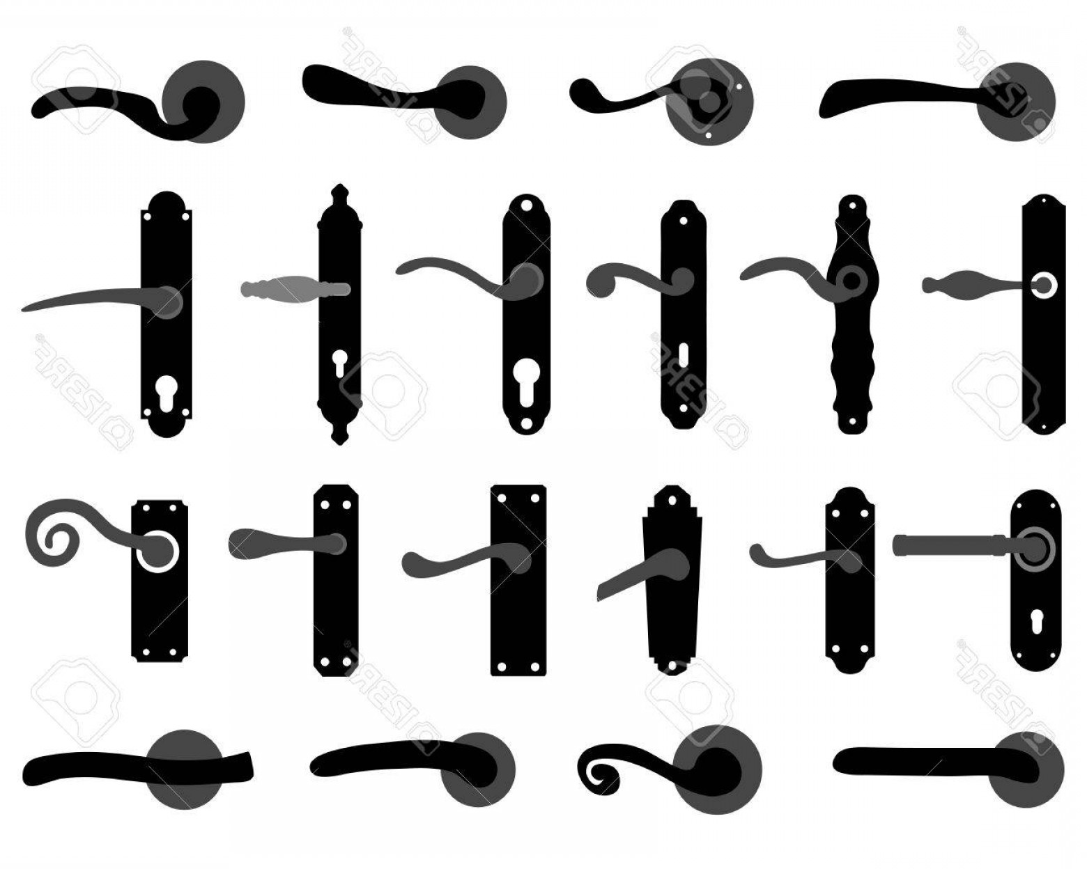 1560x1248 Photostock Vector Set Of Door Knobs And Door Handles Vector Soidergi