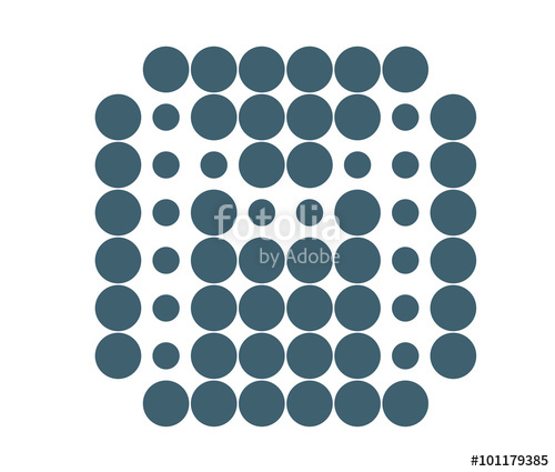 500x425 M, Logo Template, Dot Matrix Vector Style Stock Image